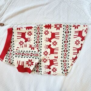 Hanna Andersson DOG Christmas Reindeer Fair Isle Organic Pajamas EUC Medium